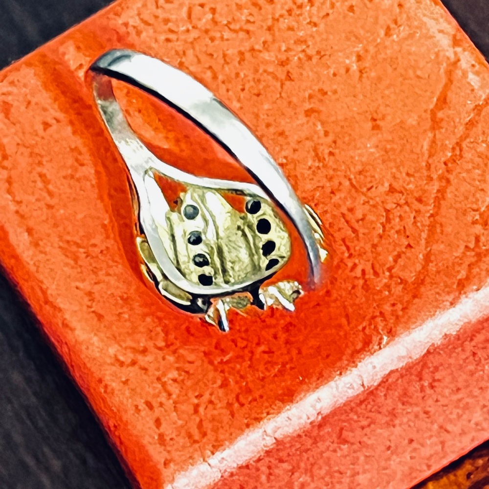 Elegant Gold Plated, Blue and Red Women's Ring - Picture 3 of 5